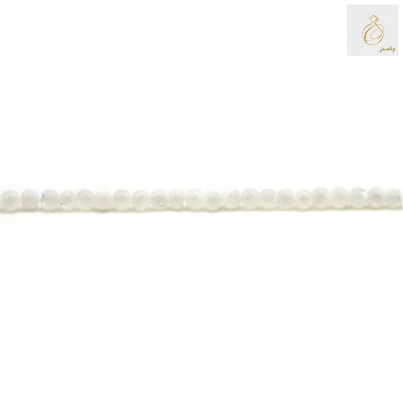 White mother-of-pearl shell round beads strand, 2mm diameter with 0.6mm holes, approximately 195 beads per strand for jewelry making