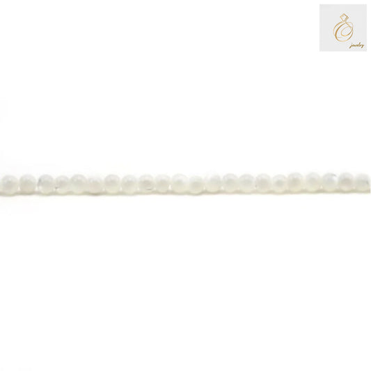 White mother-of-pearl shell round beads strand, 2mm diameter with 0.6mm holes, approximately 195 beads per strand for jewelry making