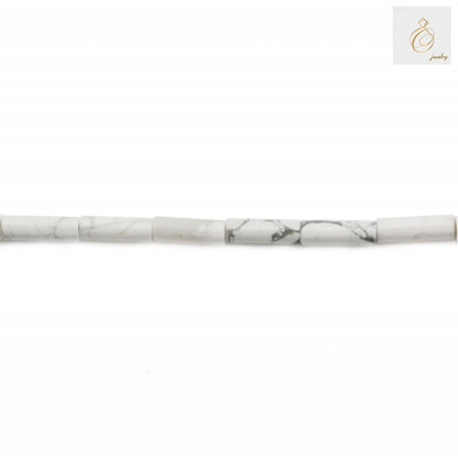 White howlite tube beads strand 39-40cm length for crafting