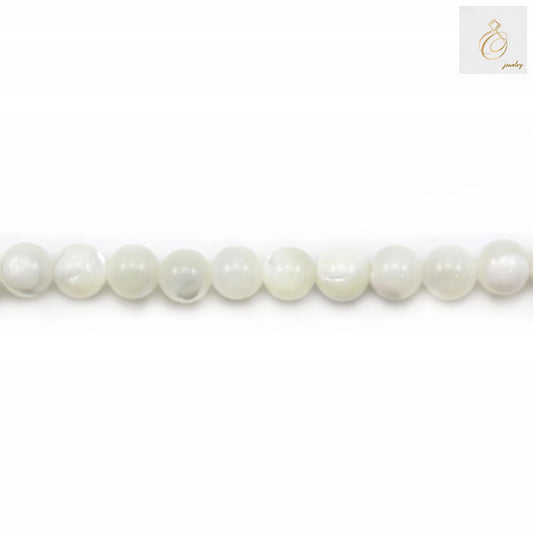 White mother of pearl shell round beads strand, 4mm diameter with 0.7mm hole, approximately 110 beads per strand for jewelry making